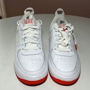 AF1 6.5 Y Red and White Rose Low top sneakers. Gently used with box.